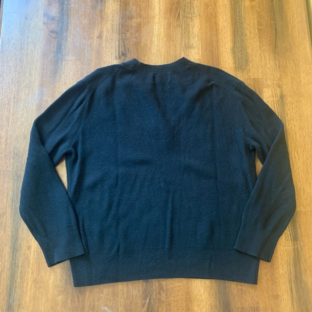 Banana Republic Sweater Medium Black V-neck Lightweight Ribbed Classic Casual - Picture 5 of 6